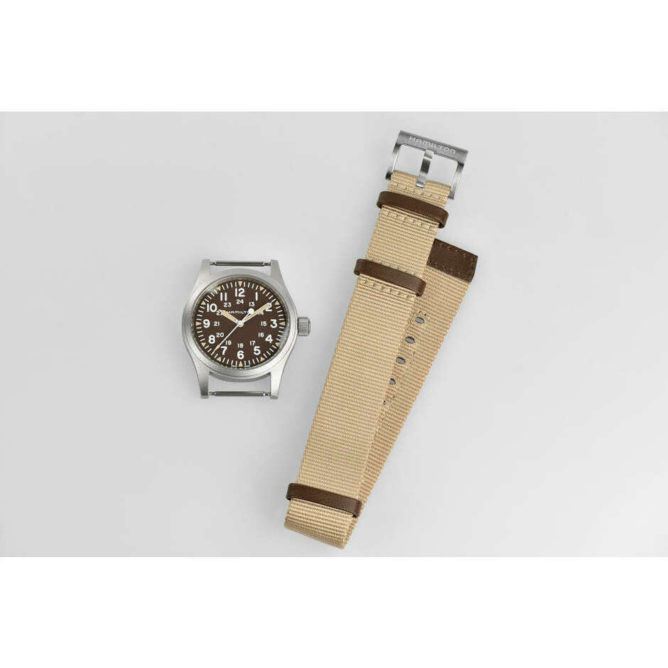 Hamilton Khaki Field Brown Steel Manual Winding Watch