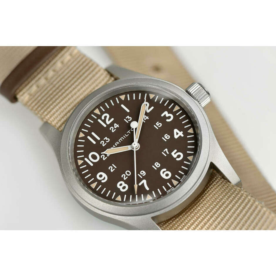 Hamilton Khaki Field Brown Steel Manual Winding Watch