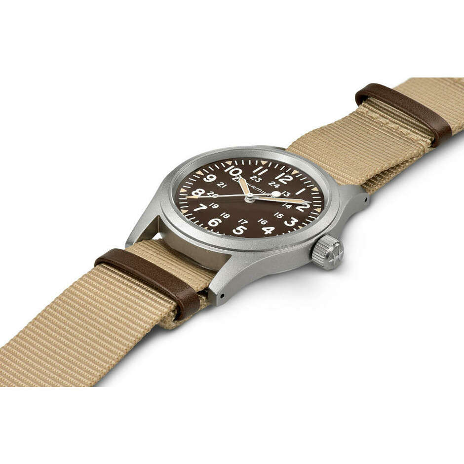 Hamilton Khaki Field Brown Steel Manual Winding Watch