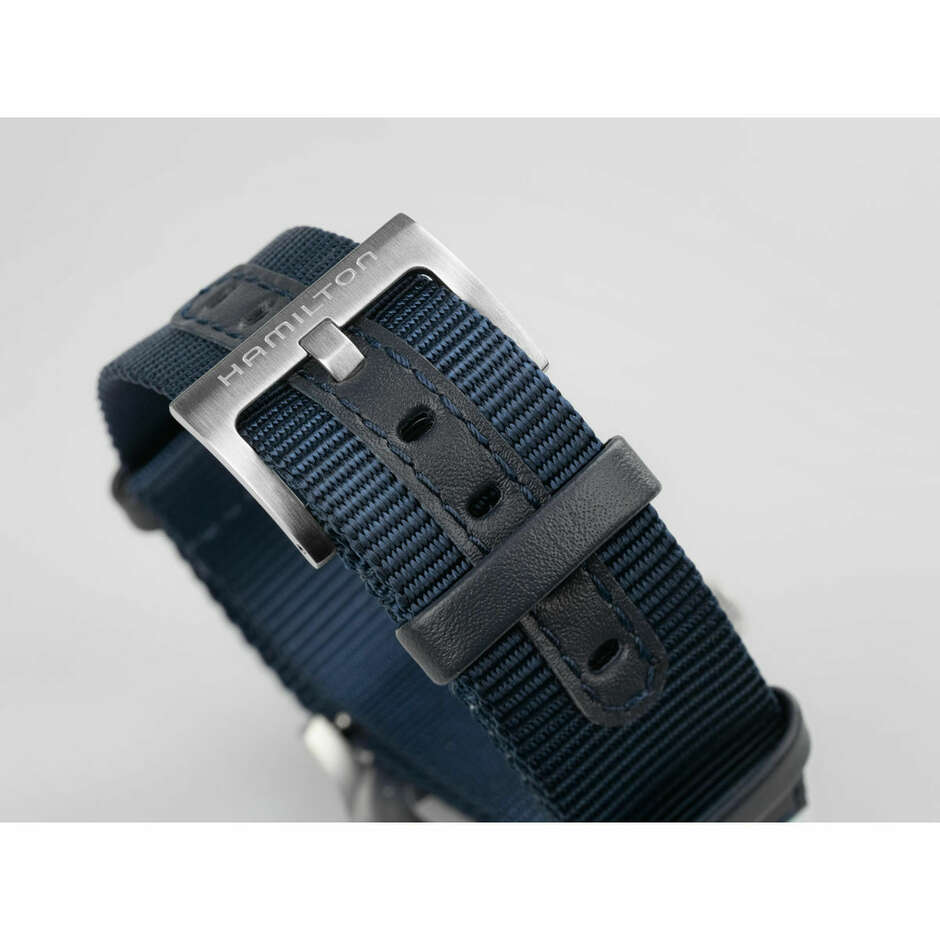 Hamilton Khaki Field manual winding watch with blue dial