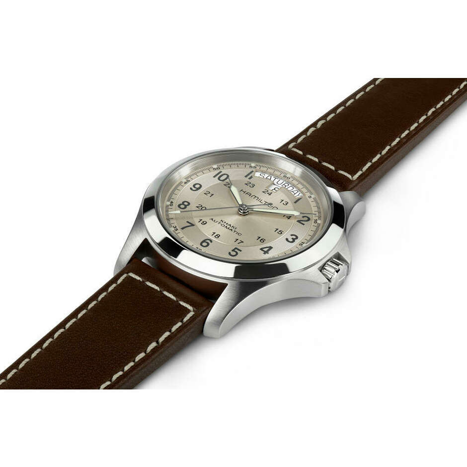 Hamilton Khaki King Automatic Watch with brown leather strap