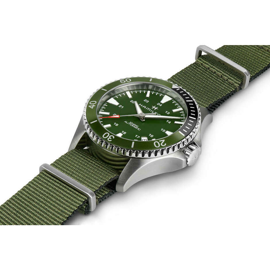 Hamilton Khaki Navy Scuba Automatic Green Fabric Strap Watch