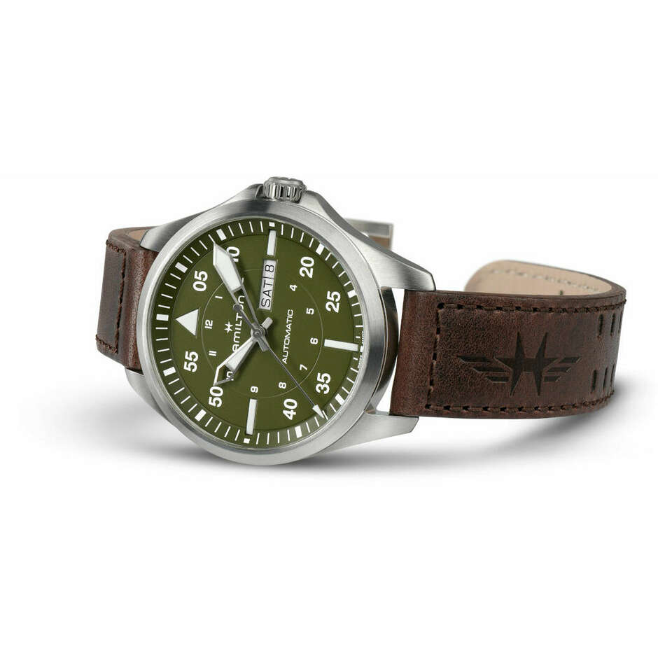 Hamilton Khaki Pilot green dial watch