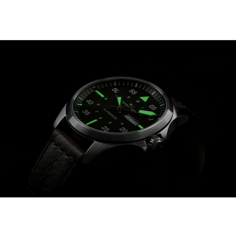 Hamilton Khaki Pilot green dial watch