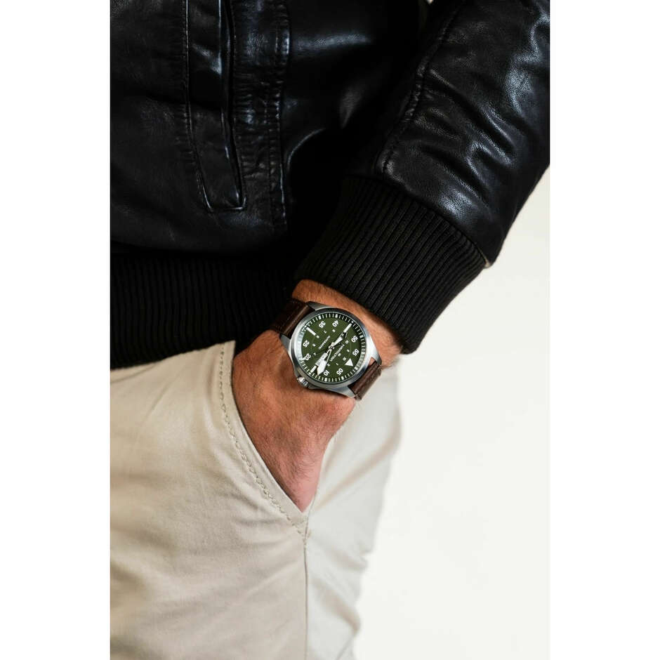 Hamilton Khaki Pilot green dial watch