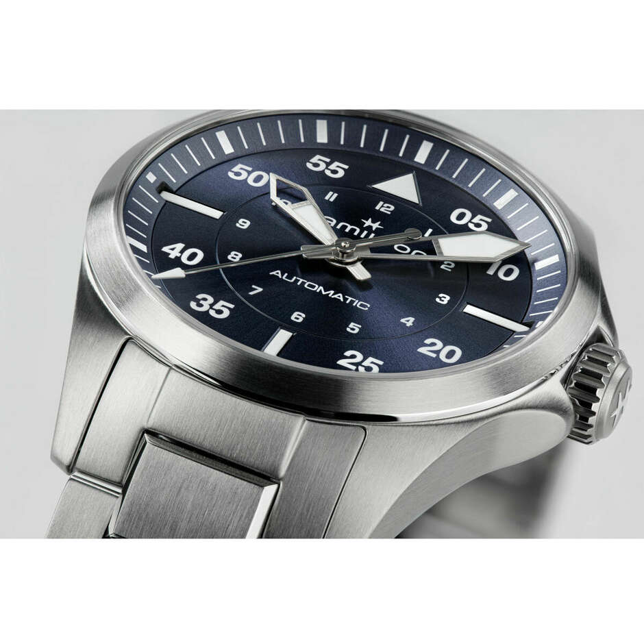 Hamilton Khaki Pilot watch in steel 36mm blue dial