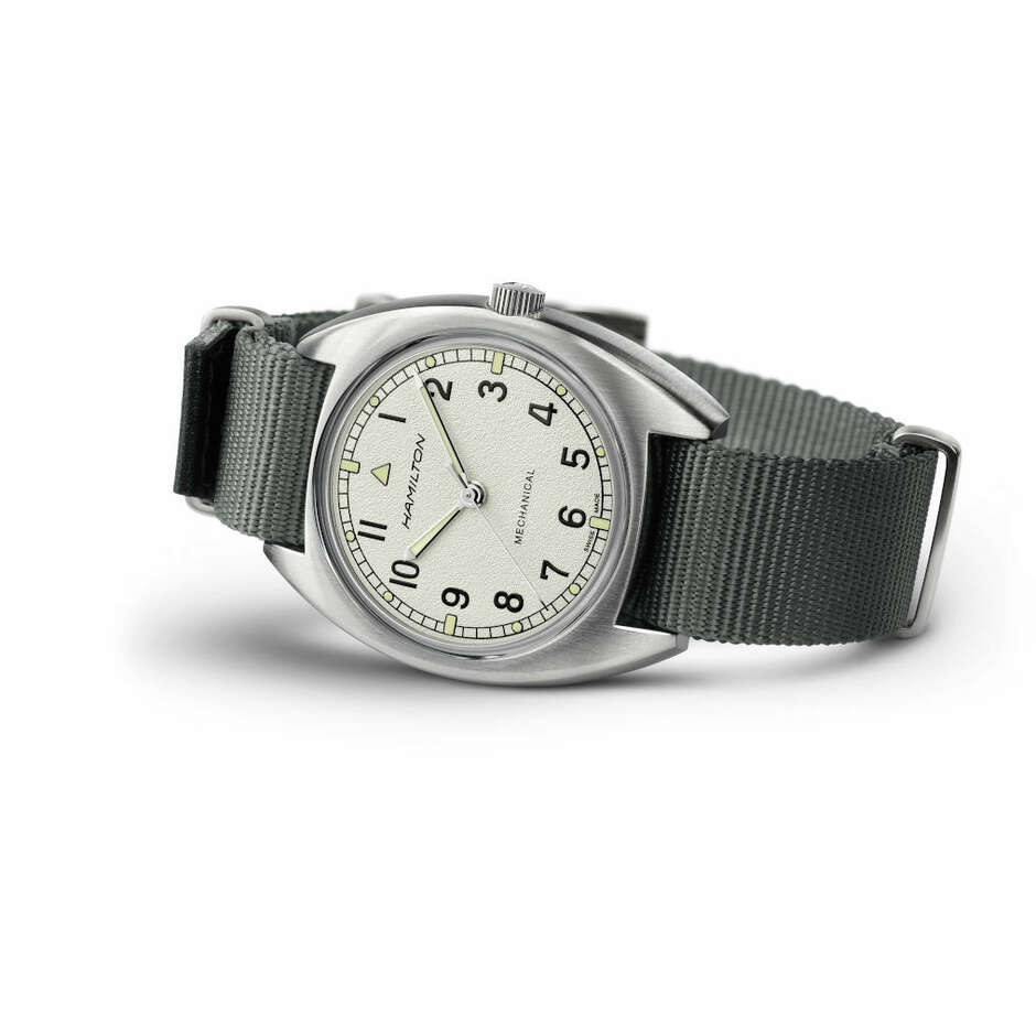 Hamitlon Khaki Aviation Pilot Pioneer hand-wound white watch