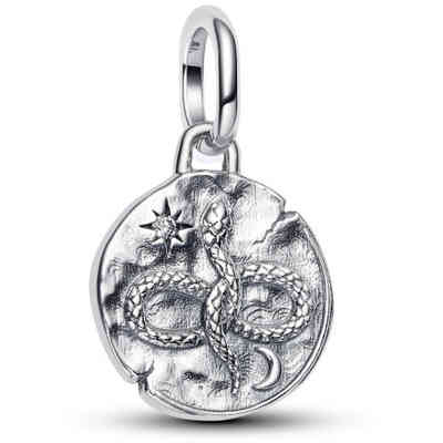 Infinity snake sterling silver medallion with clear cubic zirconia Infinity snake sterling silver medallion with clear cubic zirconia