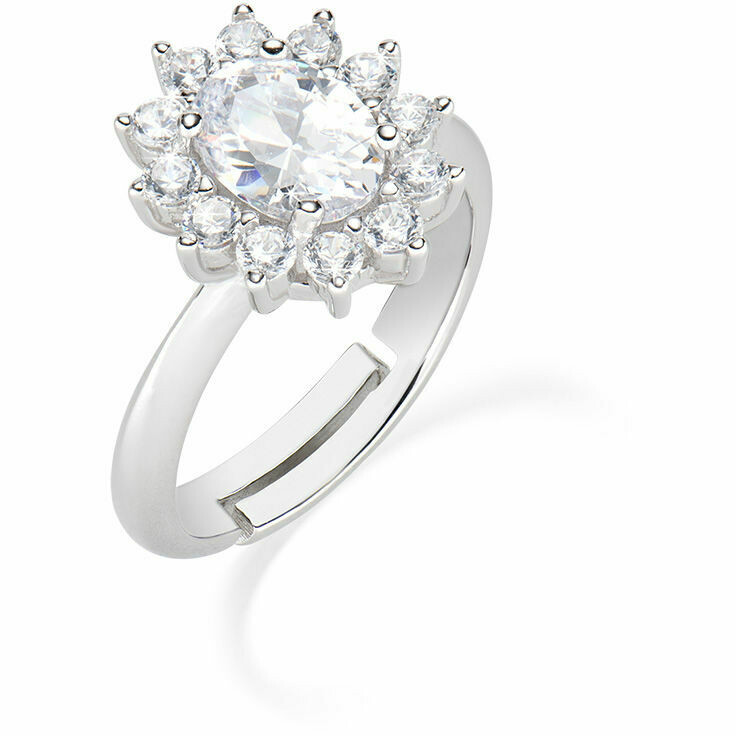 Kate ring in silver and white zircons by Amen