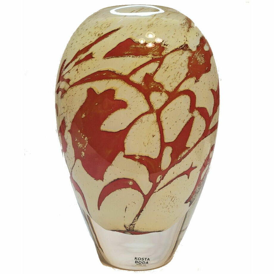 Kosta Boda decorated crystal vase