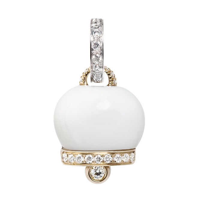 Medium Chantecler pendant in white and yellow gold, diamonds and kogolong