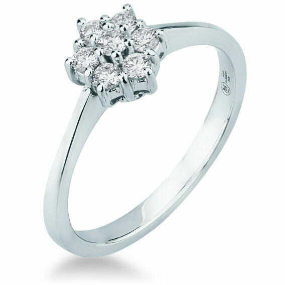 Mico Visconti Flower Ring in White Gold and Diamonds