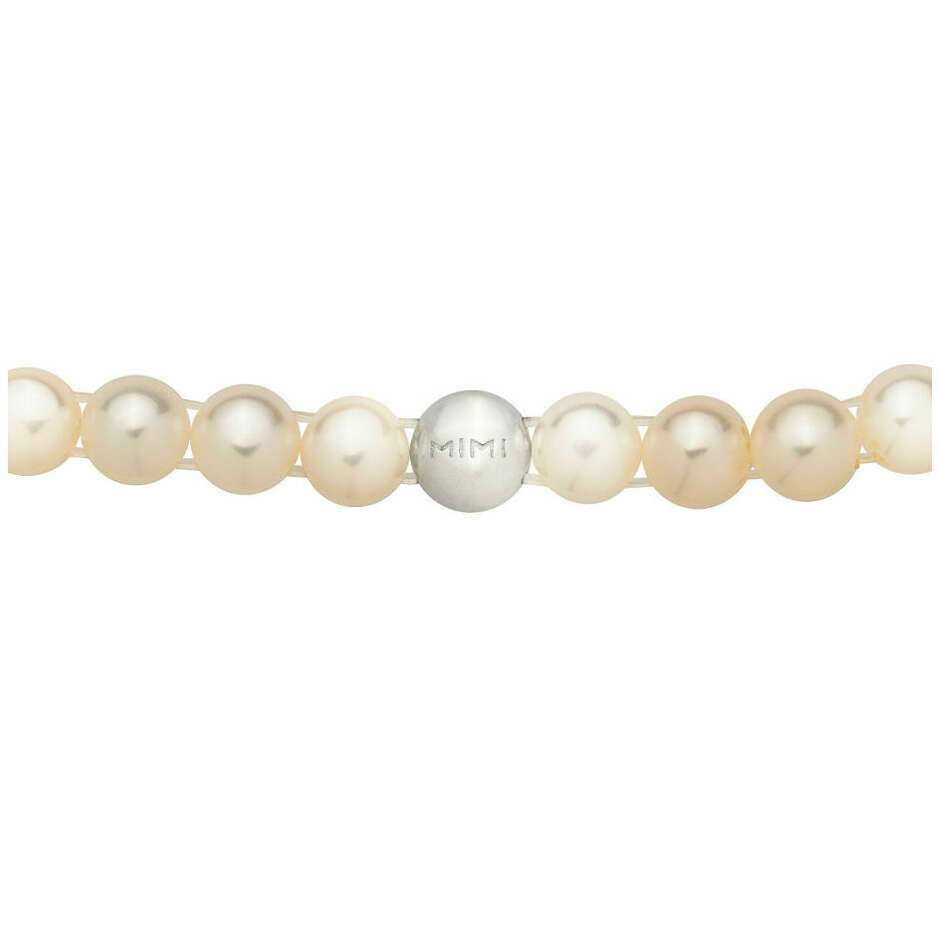 Mimi elastic bracelet with 7 mm pink button pearls