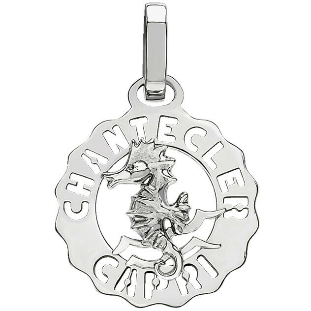 Mini Chantecler Logo Seahorse pendant in silver