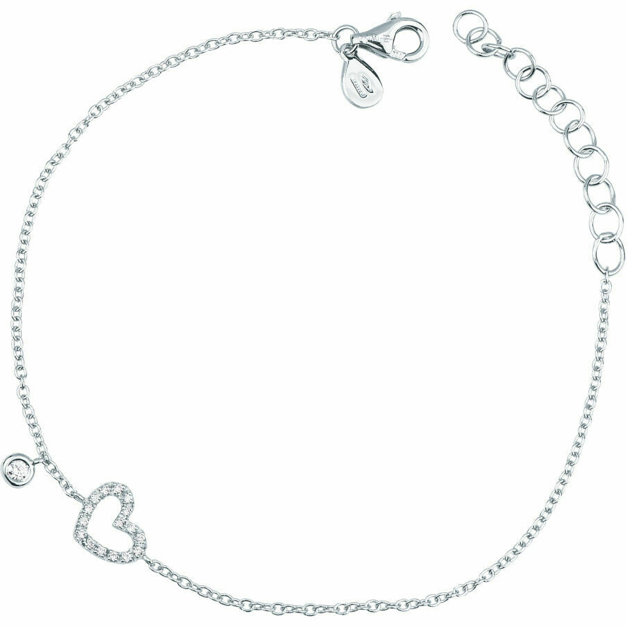 Mirco Visconti bracelet in white gold with a pendant heart and diamonds