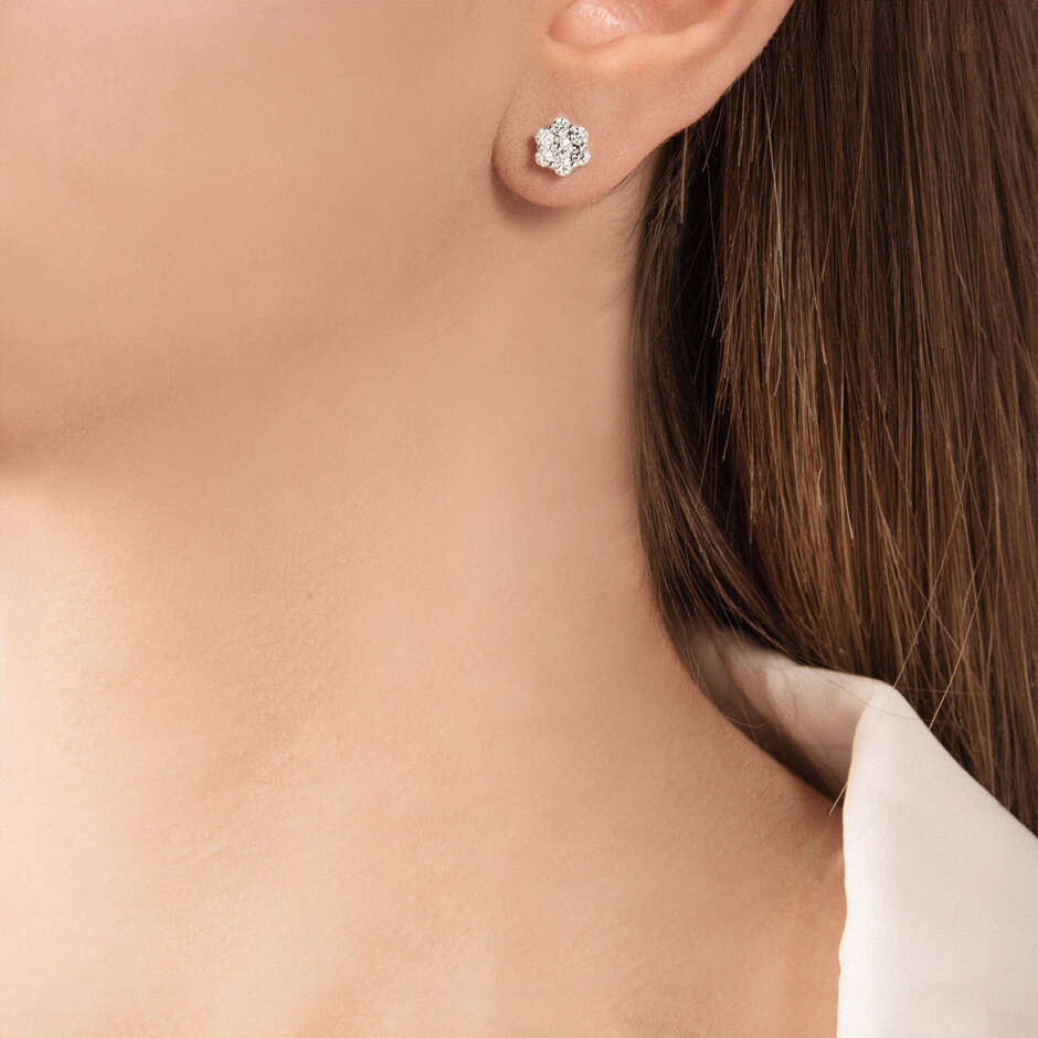 Mirco Visconti earrings in white gold and pave diamonds