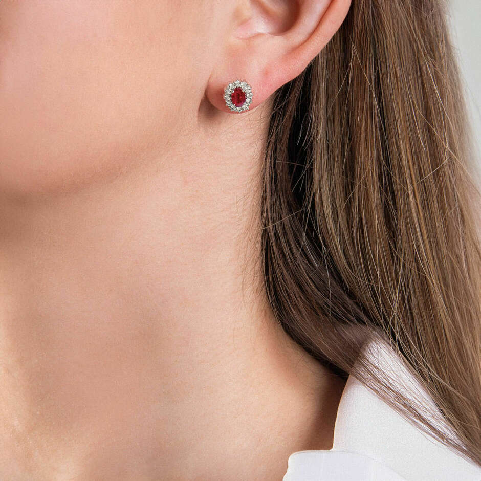 Mirco Visconti earrings with rubies and diamonds