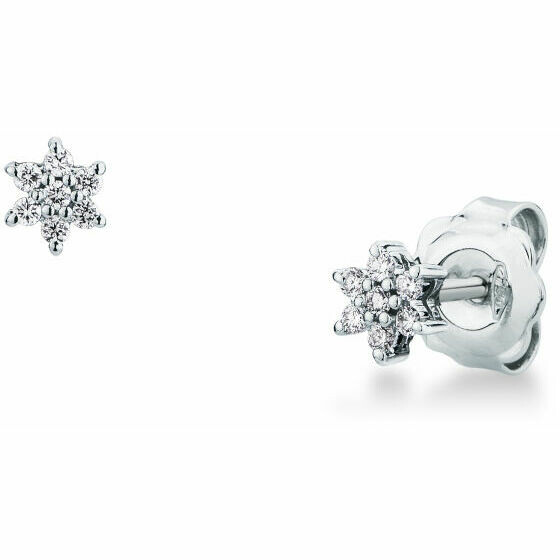 Mirco Visconti flower earrings in white gold and diamonds