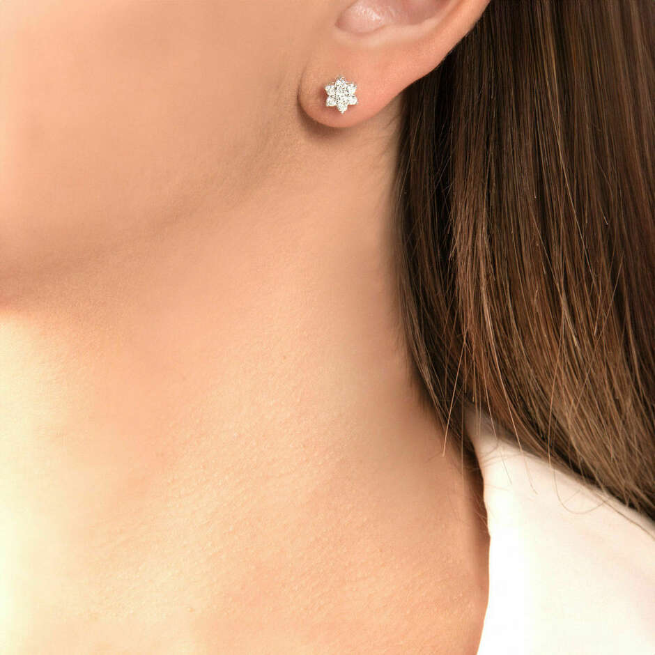 Mirco Visconti flower earrings with diamonds