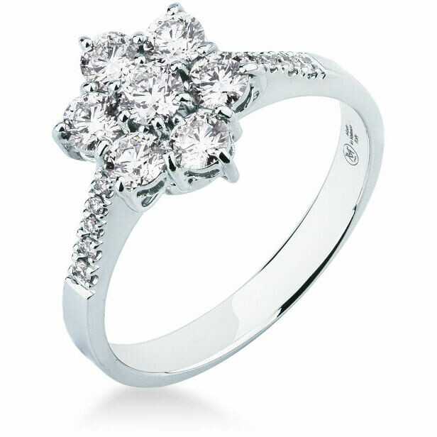 Mirco Visconti flower-shaped ring in white gold and diamonds