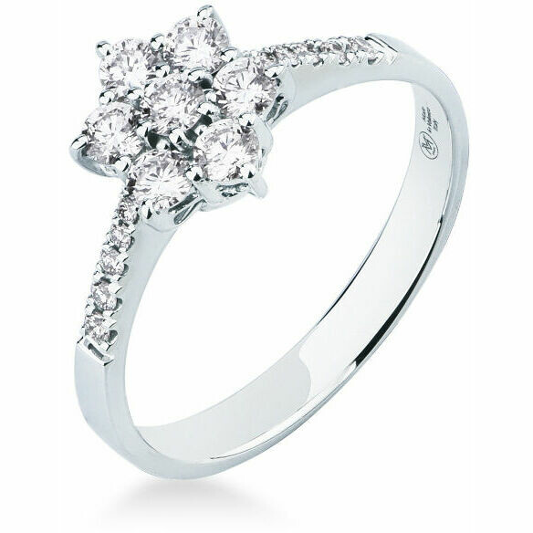 Mirco Visconti flower-shaped ring in white gold and diamonds