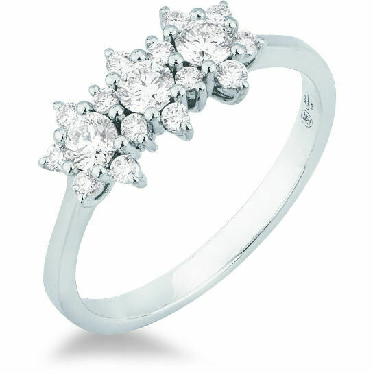 Mirco Visconti flower trilogy ring in white gold and diamonds