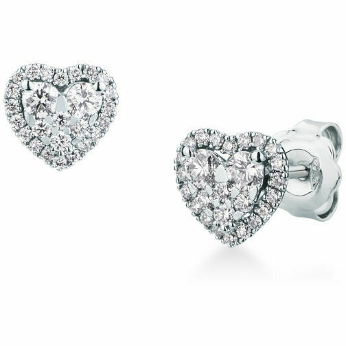Mirco Visconti heart earrings with diamond pavé