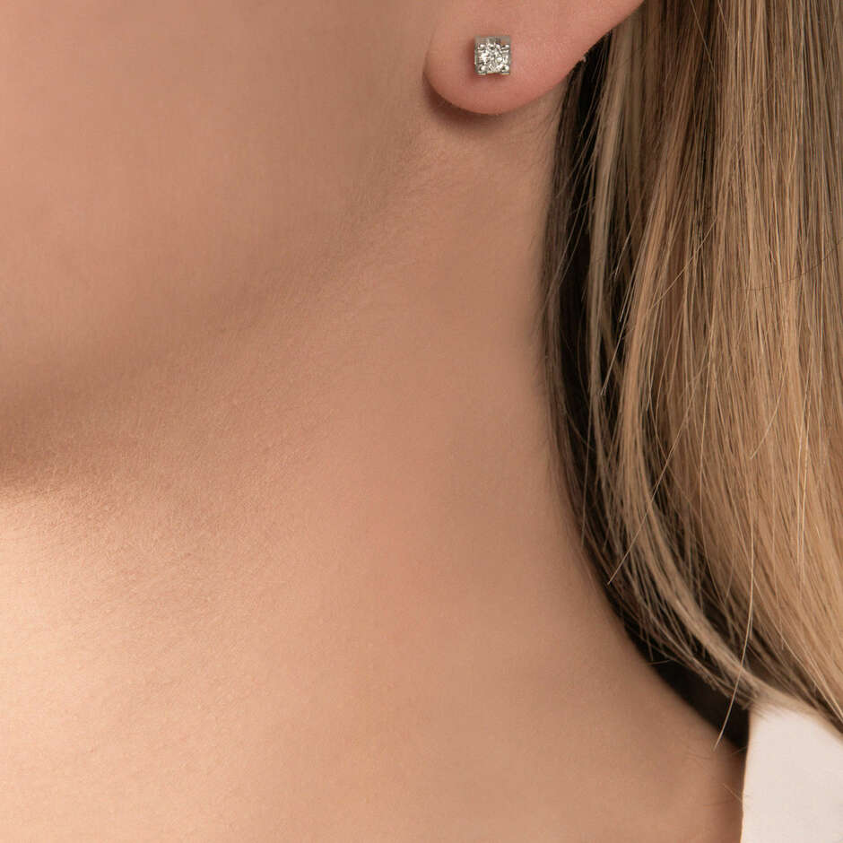 Mirco Visconti light point earrings in white gold and diamonds
