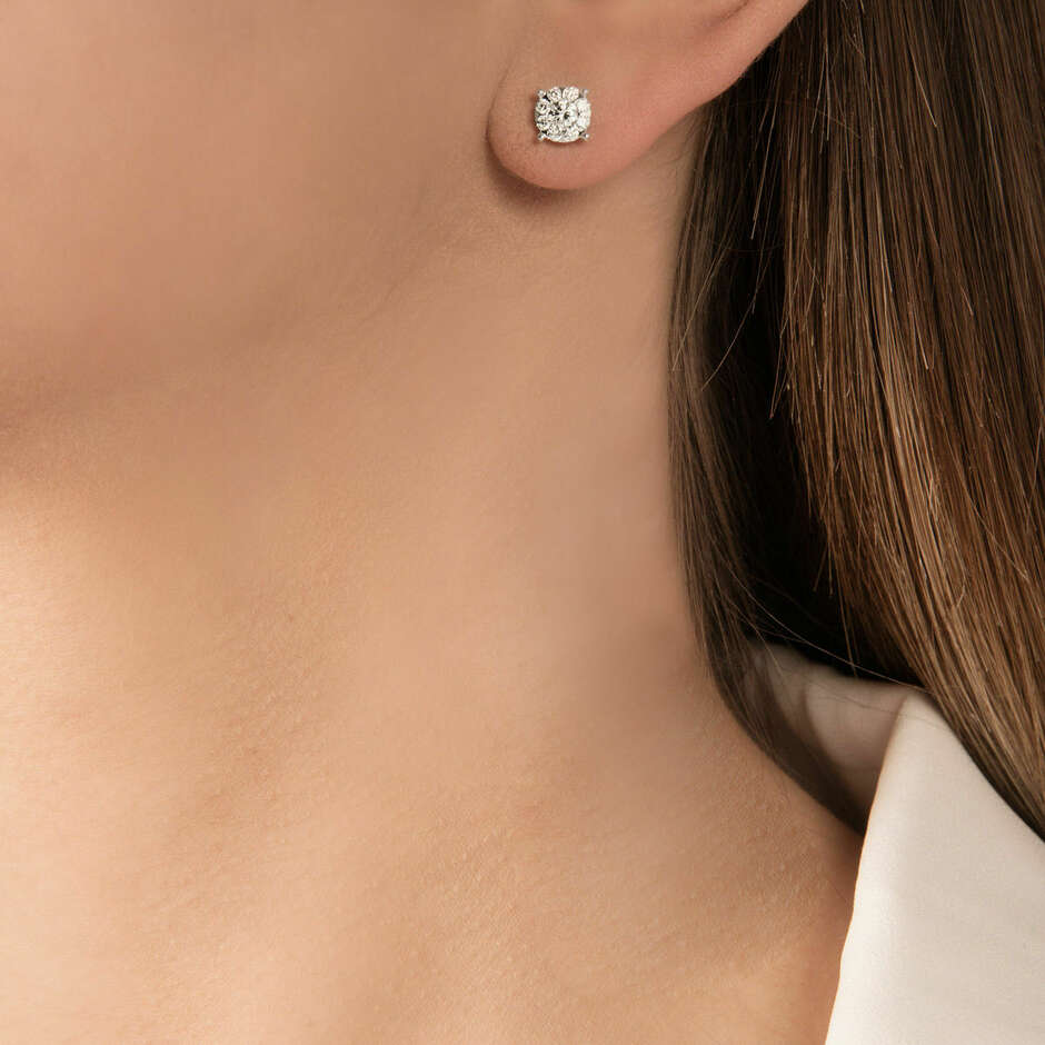 Mirco Visconti light point earrings in white gold and diamonds