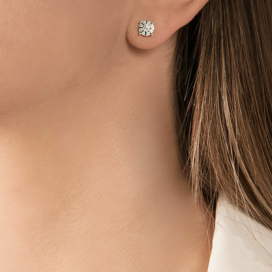 Mirco Visconti light point earrings in white gold and diamonds