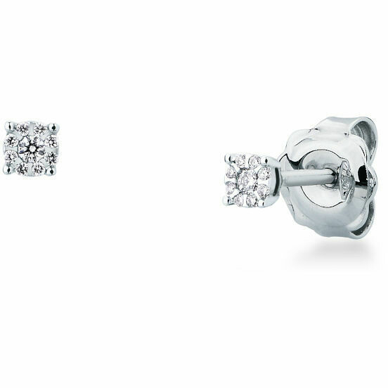 Mirco Visconti light point lobe earrings in white gold and diamonds