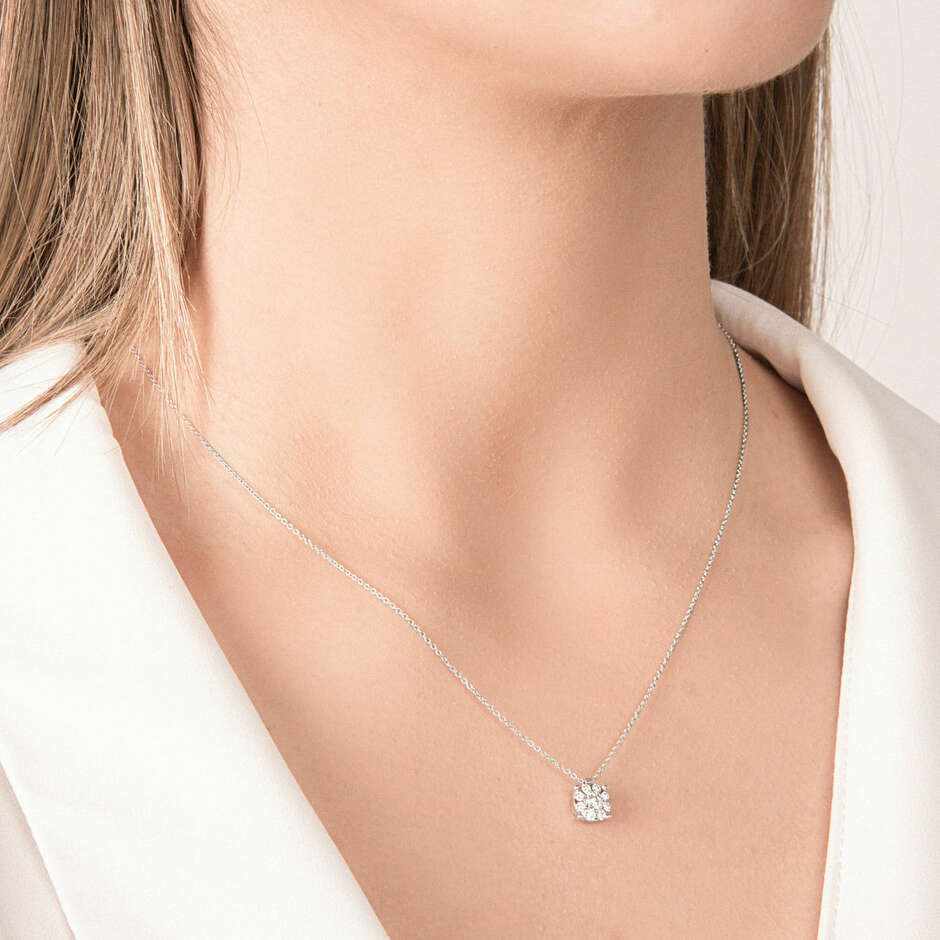 Mirco Visconti light point necklace in white gold and diamonds