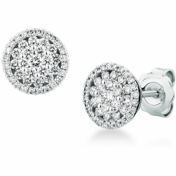 Mirco Visconti lobe earrings in gold and pave diamonds