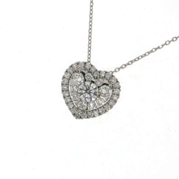 Mirco Visconti necklace with heart in white gold and diamonds