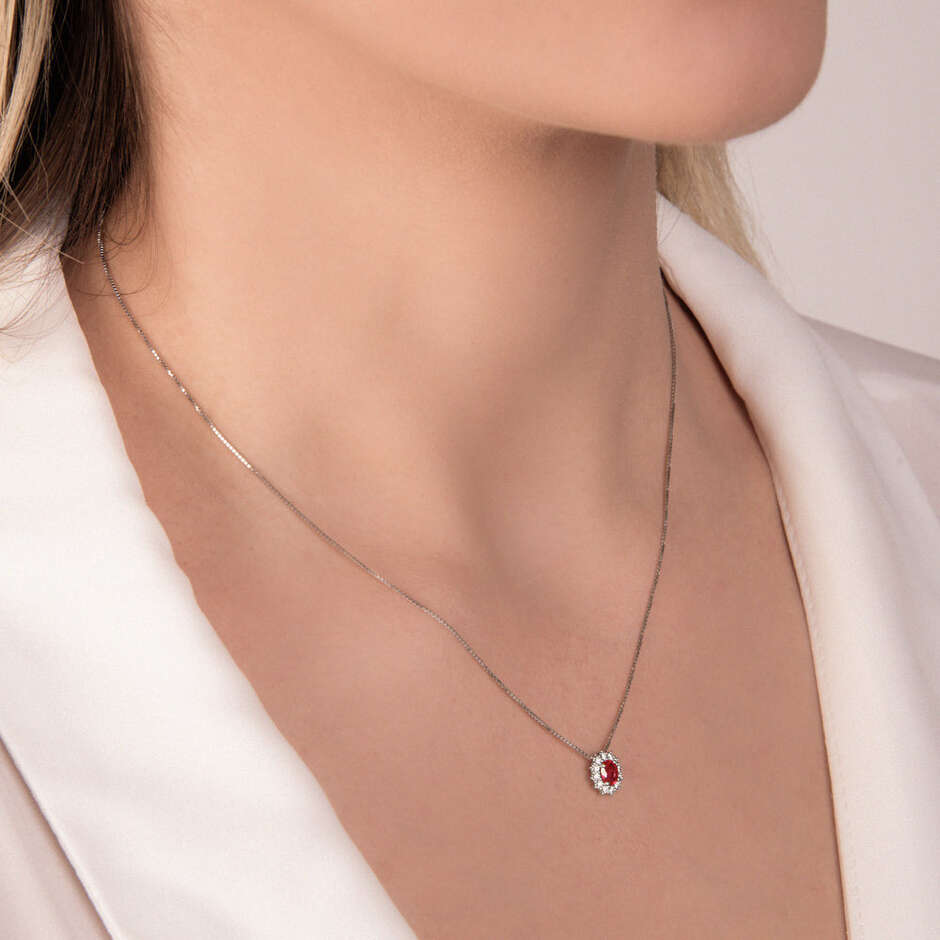 Mirco Visconti necklace with ruby and diamond pendant