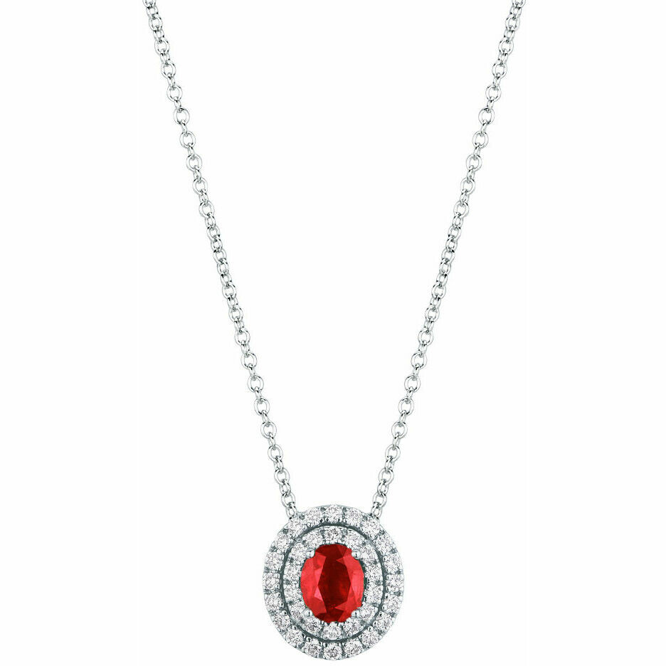 Mirco Visconti necklace with ruby and double row of diamonds
