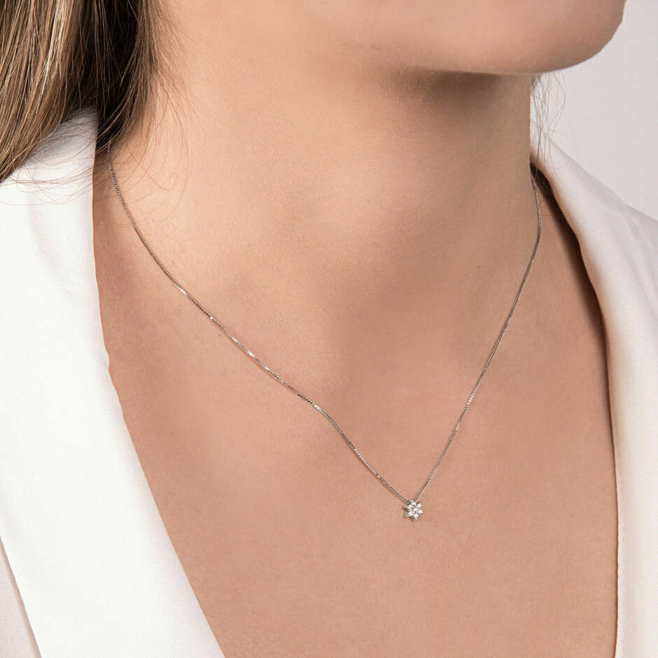 Mirco Visconti necklace with star pendant in white gold and diamonds