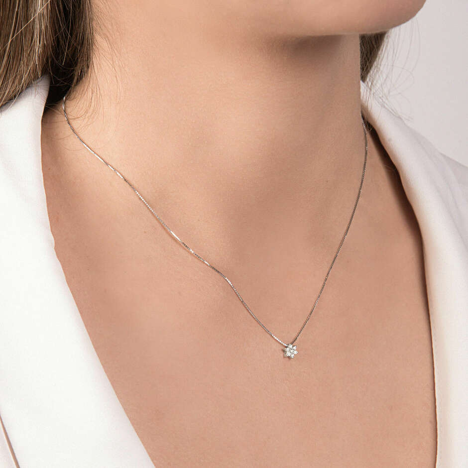 Mirco Visconti necklace with star pendant in white gold and diamonds