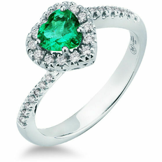 Mirco Visconti ring heart of emerald and diamonds