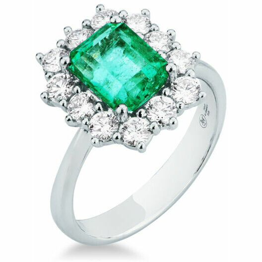 Mirco Visconti ring with emerald and diamonds