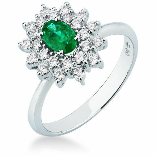 Mirco Visconti ring with emerald and diamonds