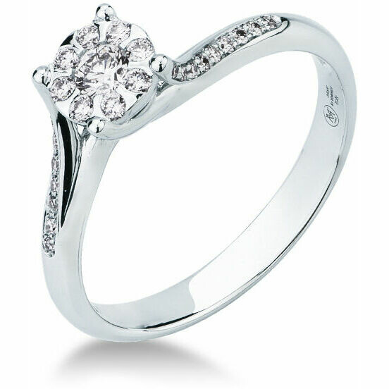 Mirco Visconti solitaire ring in white gold and diamonds