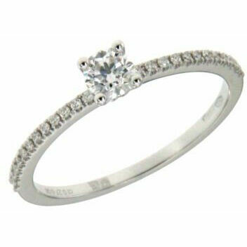 Mirco Visconti solitaire ring in white gold with diamonds Mirco Visconti solitaire ring in white gold with diamonds