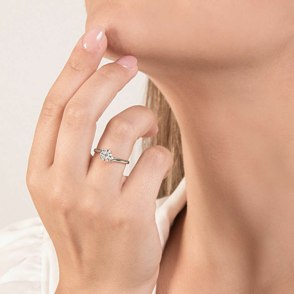 Mirco Visconti solitaire ring with diamonds