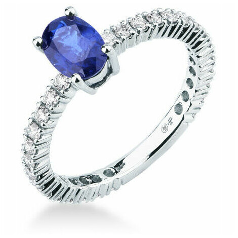 Mirco Visconti solitaire ring with sapphire and diamonds