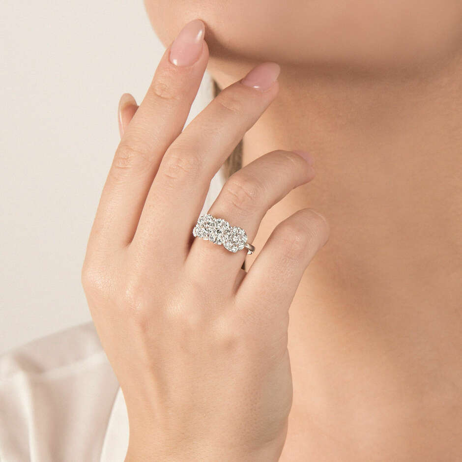 Mirco Visconti trilogy ring in white gold and diamonds