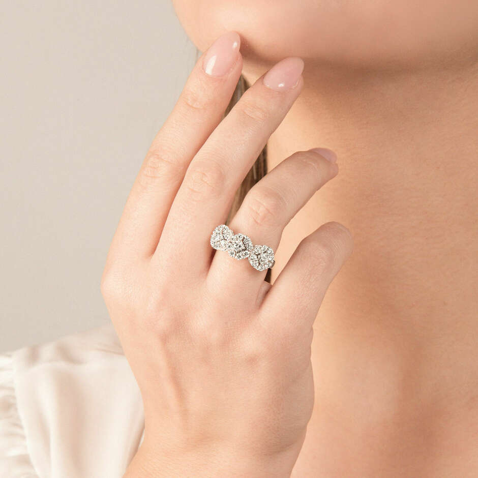 Mirco Visconti trilogy ring in white gold and diamonds
