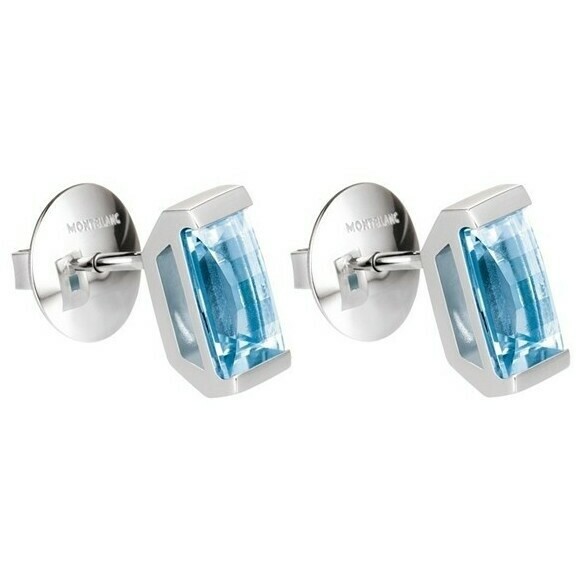 Monblanc Boheme earrings in silver and blue topaz