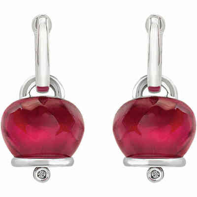 Mono orecchino Chantecler Campanella in argento resina rosa e diamante Mono orecchino Chantecler Campanella in argento resina rosa e diamante