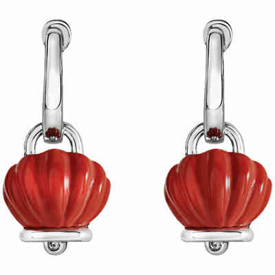 Mono Orecchino Chantecler Campanella in resina rossa e argento Mono Orecchino Chantecler Campanella in resina rossa e argento